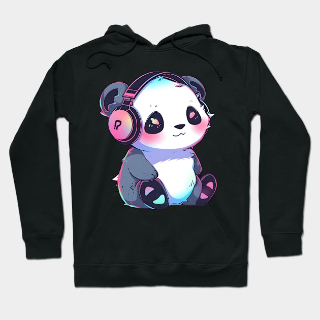 Panda Headphones Hoodie by pako-valor